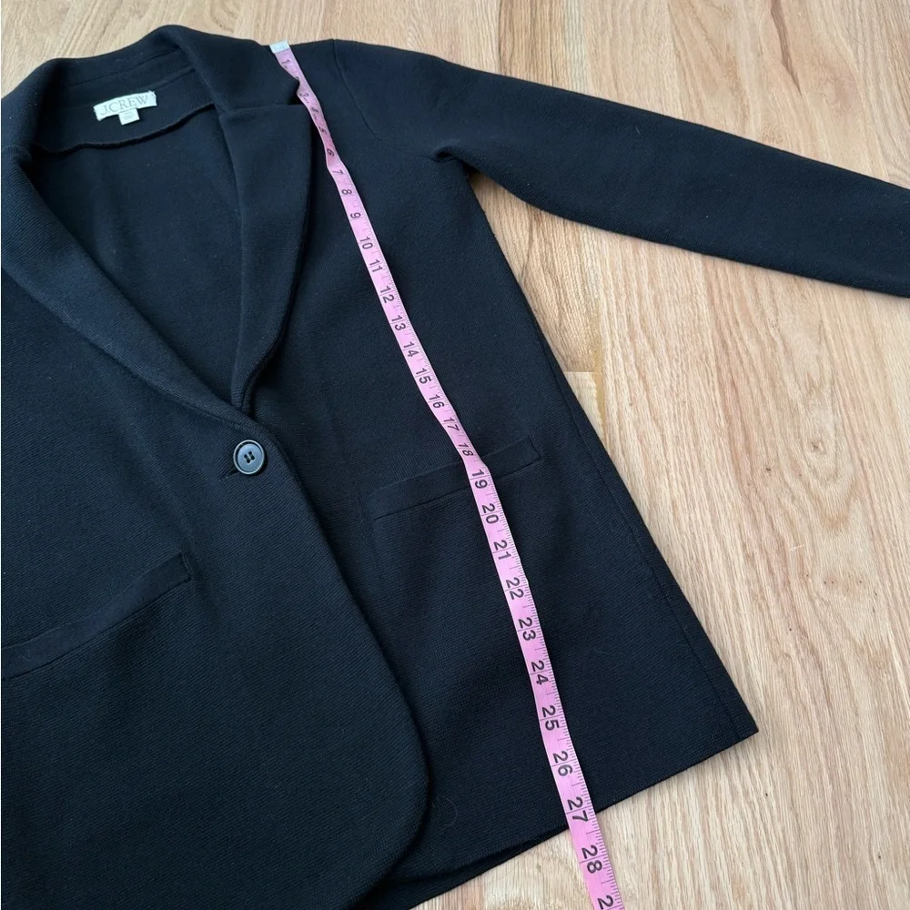 J. Crew Merino Wool Blend Cecile Relaxed Sweater Blazer Black XXS